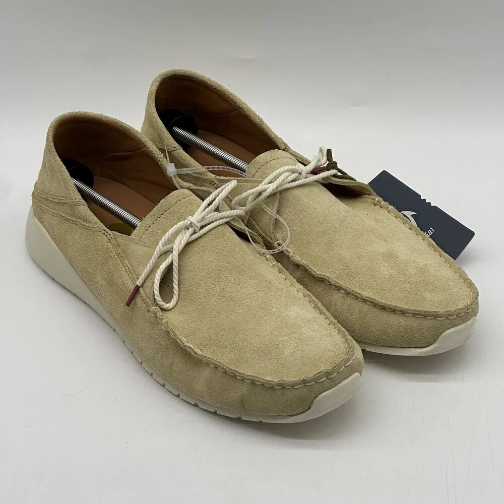 OluKai Ka'a Driver Golden Sand Suede Loafer Boat Slide Shoes Men's Size 15 NWOB